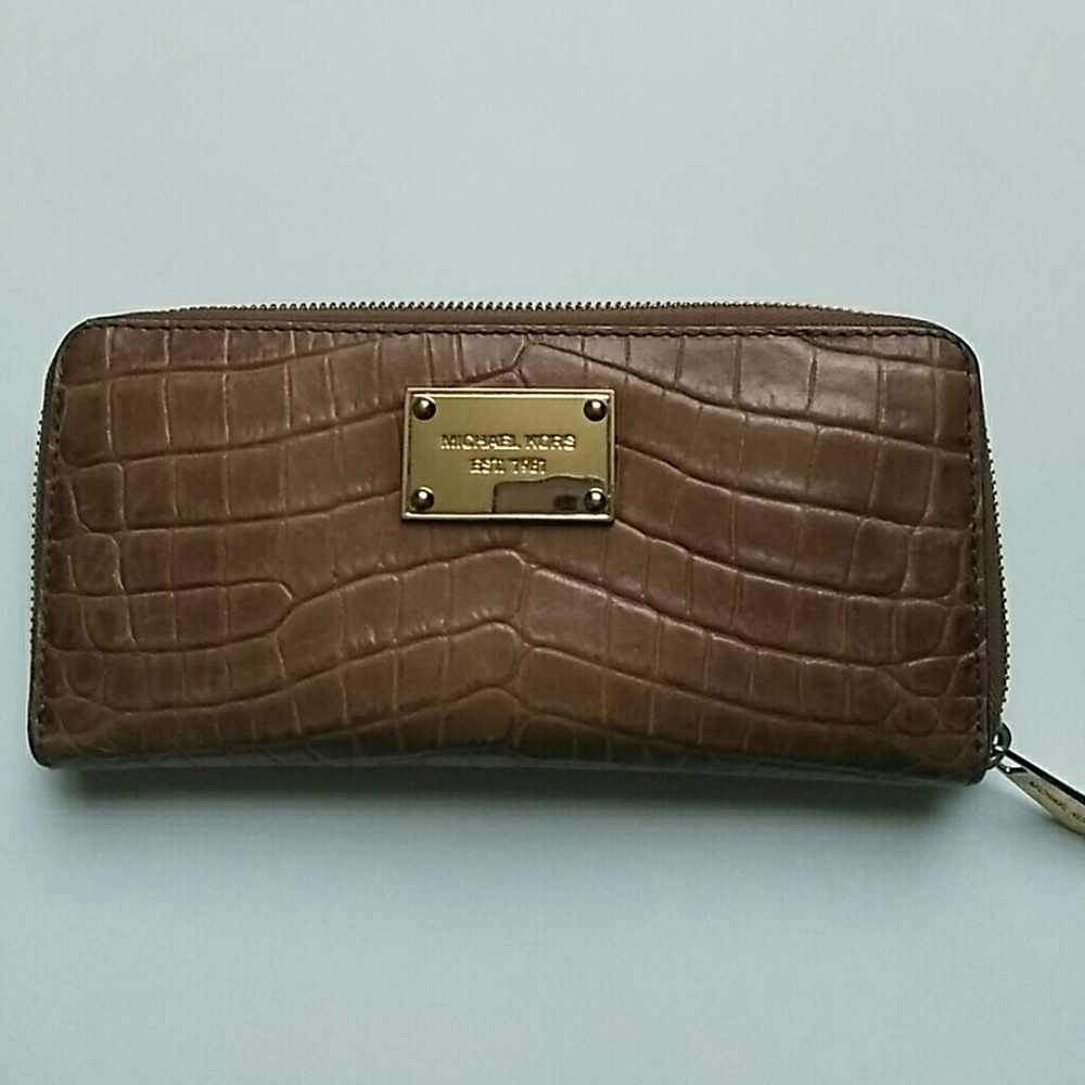 Michael Kors Crocodile Embossed Leather Wallet